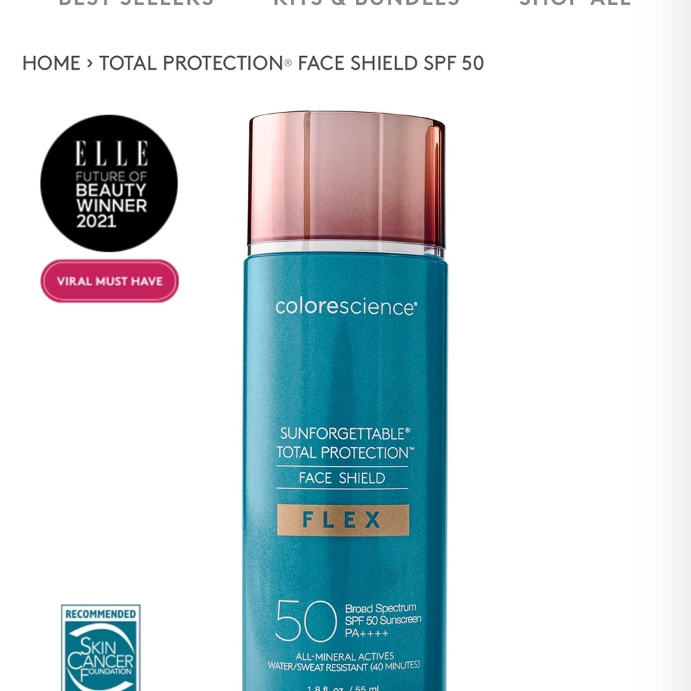 NWT Colorescience Sunforgettable Total Protection Face Shield SPF 50